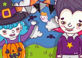 Leuke cartoons van Halloween vector