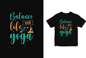 balans yoga typografie t-shirt ontwerp, yoga citaten retro shirt merk vector