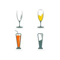 drink alcohol drank iconen set vector