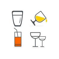 drink alcohol drank iconen set vector