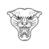 handgetekende zwarte panter doodle illustratie voor tattoo stickers etc premium vector