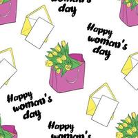 naadloze patroon bloemen en envelop. fijne vrouwendag 8 maart. vector illustratie