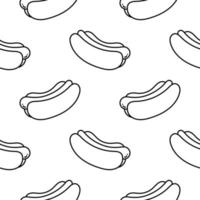 hotdog hand getekend naadloos patroon vector