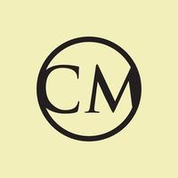cirkel logo letter c en m vector