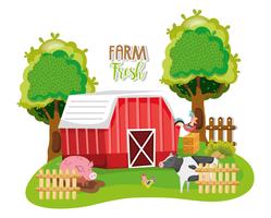 Farm verse cartoons vector