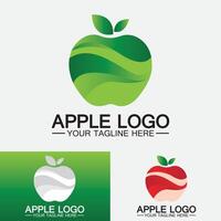 appel-logo. fruit gezond voedsel design.apple logo ontwerp inspiratie vector sjabloon