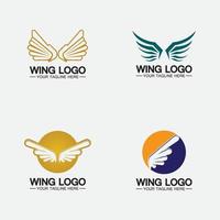set vleugels logo vector pictogram symbool illustratie ontwerpsjabloon
