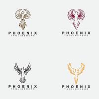 phoenix logo vector illustratie ontwerpsjabloon instellen