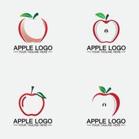 Apple-logo instellen. fruit gezond voedsel design.apple logo ontwerp inspiratie vector sjabloon