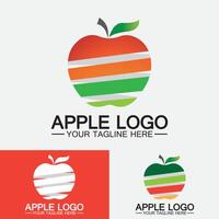 appel-logo. fruit gezond voedsel design.apple logo ontwerp inspiratie vector sjabloon