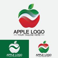 appel-logo. fruit gezond voedsel design.apple logo ontwerp inspiratie vector sjabloon