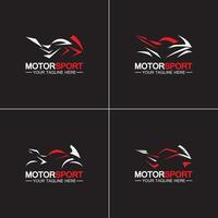 set motorfiets sport logo symbool vector illustratie ontwerpsjabloon