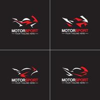 set motorfiets sport logo symbool vector illustratie ontwerpsjabloon