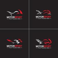 set motorfiets sport logo symbool vector illustratie ontwerpsjabloon