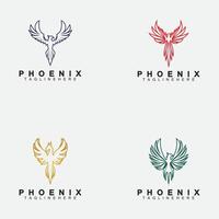 phoenix logo vector illustratie ontwerpsjabloon instellen