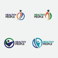 set gezondheid mensen logo vector illustratie ontwerpsjabloon