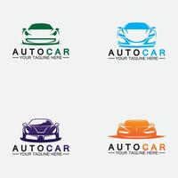 auto auto logo ontwerp met concept sportwagen voertuig pictogram silhouette.vector illustratie ontwerpsjabloon instellen. vector