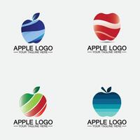 Apple-logo instellen. fruit gezond voedsel design.apple logo ontwerp inspiratie vector sjabloon