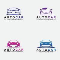 auto auto logo ontwerp met concept sportwagen voertuig pictogram silhouette.vector illustratie ontwerpsjabloon instellen.