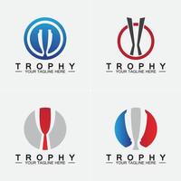 trofee vector logo icon.champions trofee logo pictogram voor winnaar award logo sjabloon