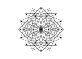 zwarte lotusbloem mandala, zaad van het levenssymbool heilige geometrie. logo pictogram geometrische mystieke mandala van alchemie esoterische bloem. vector goddelijke meditatieve amulet geïsoleerd op een witte achtergrond