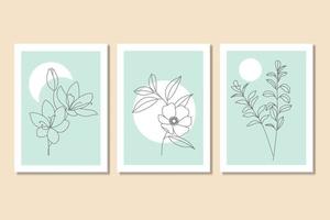 gallery wall art set minimalistische bloemen en bladeren kunst aan de muur vector