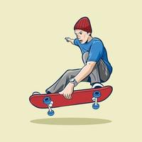 skateboarden jongen karakter vector