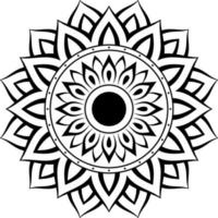 eenvoudige eenvoudige mandala voor henna, mehndi, tatoeage, kaart, print, omslag, spandoek, poster, brochure, decoratie in etnisch oosters patroon voor het kleuren van de fotoboekpagina. vector
