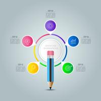 Onderwijs infographics sjabloon 5 stap optie. vector