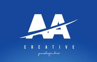 aa een brief modern logo-ontwerp met witte achtergrond en swoosh. vector