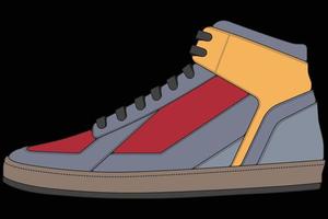 vector sneakers schoenen voor opleiding, hardloopschoen vectorillustratie. sportschoenen kleur vol.