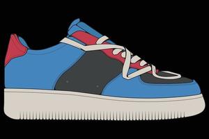 vector sneakers schoenen voor opleiding, hardloopschoen vectorillustratie. sportschoenen kleur vol.