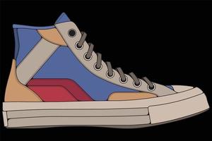 vector sneakers schoenen voor opleiding, hardloopschoen vectorillustratie. sportschoenen kleur vol.