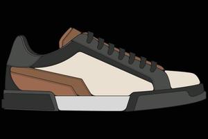 vector sneakers schoenen voor opleiding, hardloopschoen vectorillustratie. sportschoenen kleur vol.