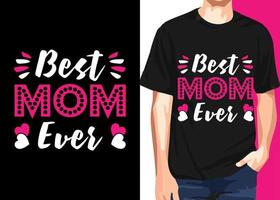 beste moeder citeert t-shirtontwerpvector voor moedersminnaar vector