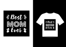 beste moeder citeert t-shirtontwerpvector voor moedersminnaar vector