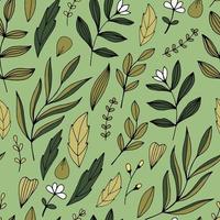 vectoroppervlak ontwerp. gekleurde naadloze patroon met doodle bloemen. natuur eco-concept. bloemblaadjes, stengels, bladeren. hand getekende achtergrond. voor het bedrukken van stof en papier. achtergrond voor kaarten uitnodigingen. vector