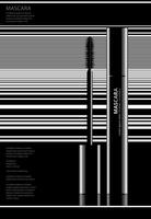 Poster cosmetische mascara met verpakking vectorillustratie vector