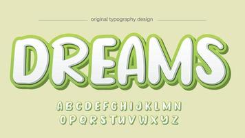 witte en groene 3d cartoon graffiti typografie vector