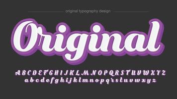 wit en paars vetgedrukte borstel cursieve typografie vector