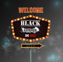 black friday retro licht frame vector