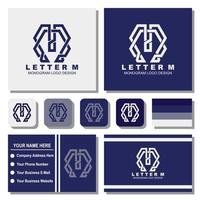 letter m monogram logo-ontwerp met sjabloon voor visitekaartjes vector