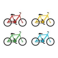 fiets vervoer plat pictogrammen instellen. set van vector moderne fietsen en kleurrijke stijl