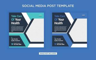 zorg voor je gezondheid medische social media post vector