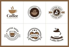 set koffie logo en label vector