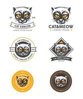 set van kattenhoofd logo-ontwerp vector