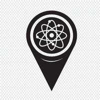 Kaart aanwijzer Atom Icon vector