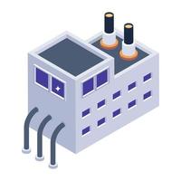 productiegebouw icoon in isometrische stijl vector