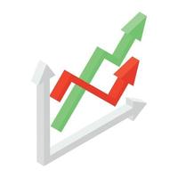 isometrisch pictogram van lijngrafiek in bewerkbaar ontwerp vector