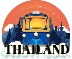 bangkok thailand tuk tuk reizen en toeristisch icoon vector